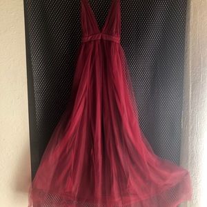 Long red dress